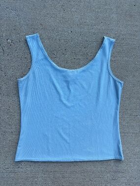 Vintage Beaded Neckline Baby Blue Tank